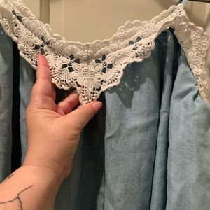 Chambray off the shoulder dress